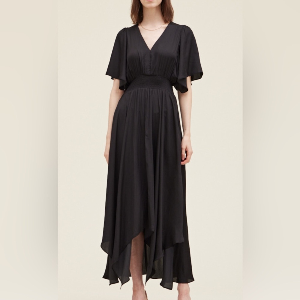 Black Satin Maxi Dress